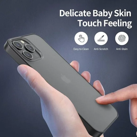 Black Rim Smoke Translucent Case iPhone 12/12 Pro Slim Shockproof Partial Matte - Picture 3 of 8